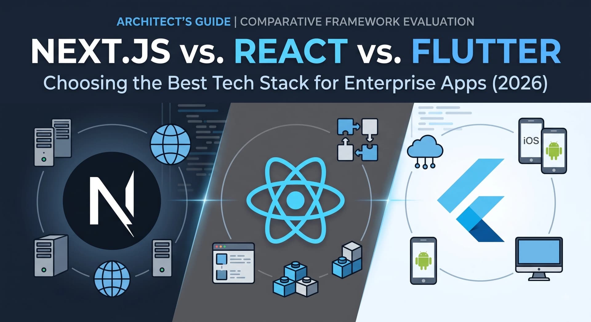 Next.js vs. React vs. Flutter: Which Tech Stack Is Best for Scalable Multi-Platform Enterprise Apps?